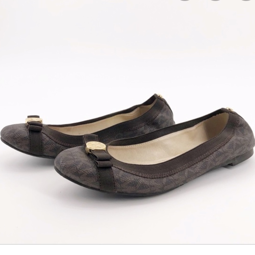 MICHAEL KORS Brown Ballet Flats